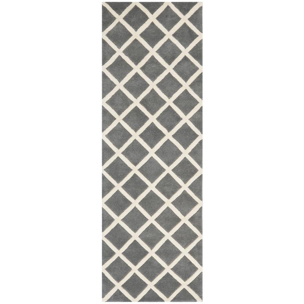 CHATHAM, DARK GREY / IVORY, 2'-3" X 7', Area Rug, CHT718D-27. Picture 1