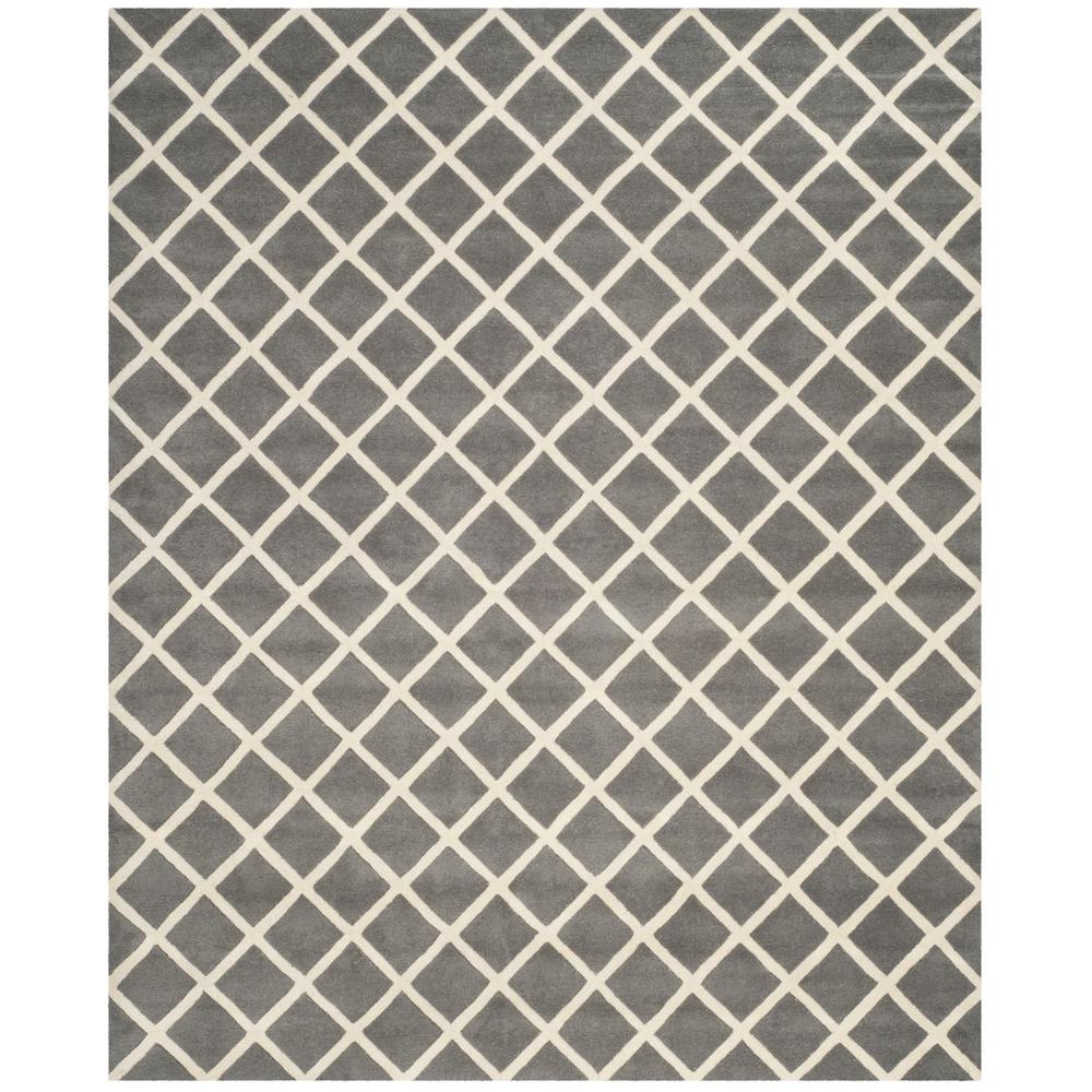 CHATHAM, DARK GREY / IVORY, 8'-9" X 12', Area Rug, CHT718D-9. Picture 1