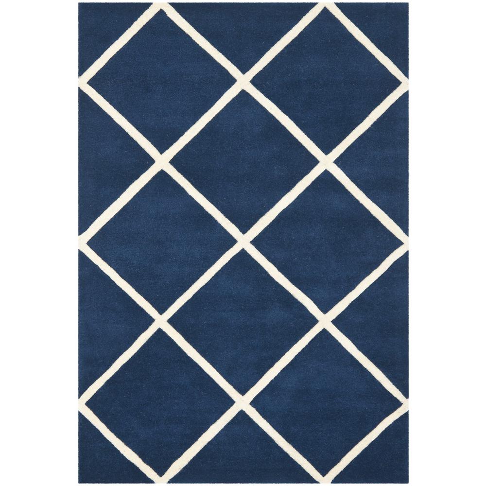 CHATHAM, DARK BLUE / IVORY, 6' X 9', Area Rug, CHT720C-6. The main picture.