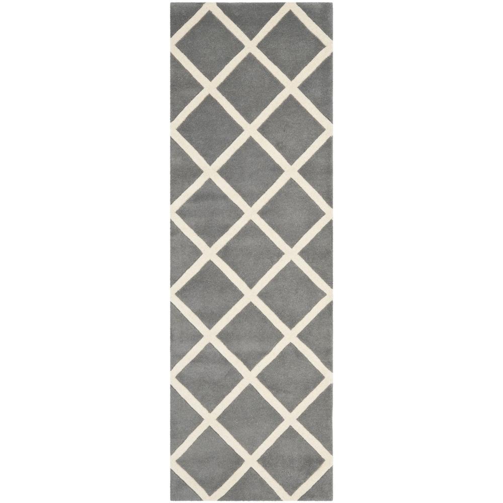 CHATHAM, DARK GREY / IVORY, 2'-3" X 7', Area Rug, CHT720D-27. Picture 1