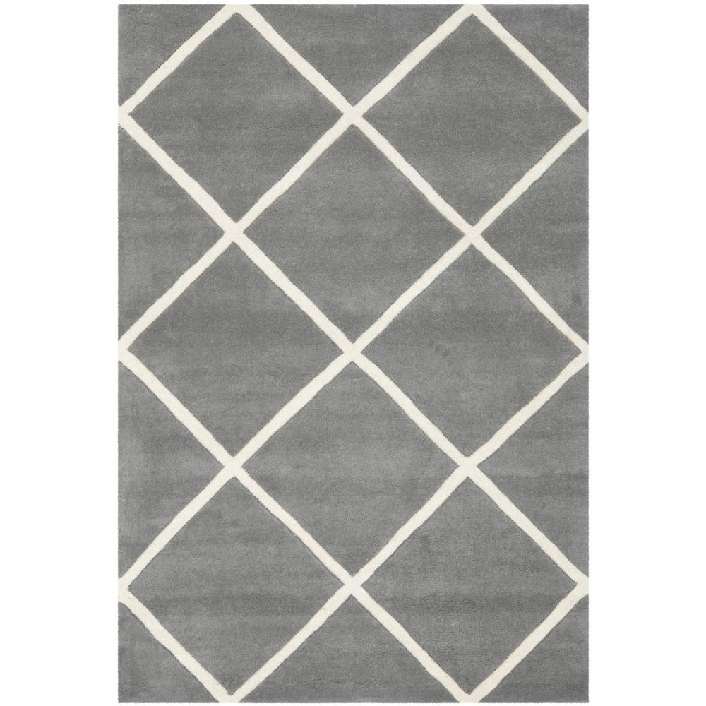 CHATHAM, DARK GREY / IVORY, 4' X 6', Area Rug, CHT720D-4. Picture 1