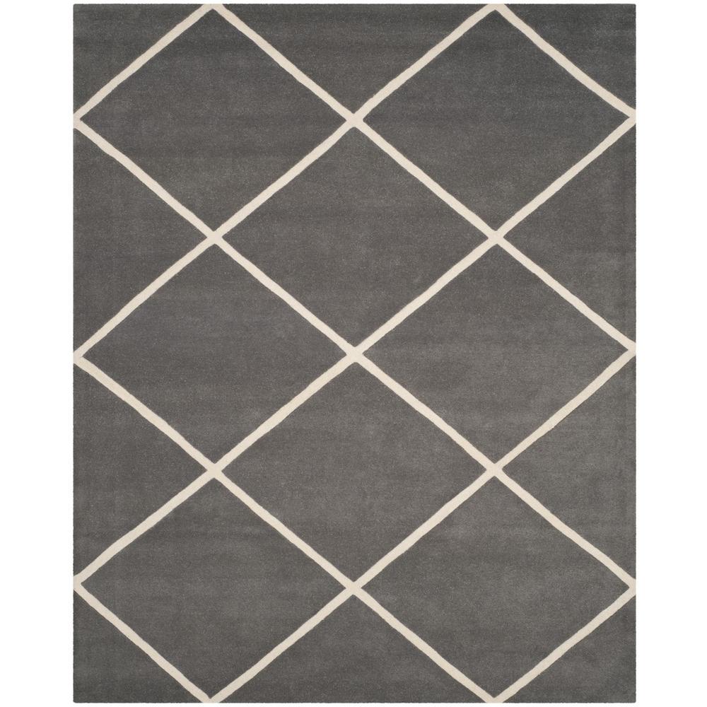 CHATHAM, DARK GREY / IVORY, 8'-9" X 12', Area Rug, CHT720D-9. Picture 1