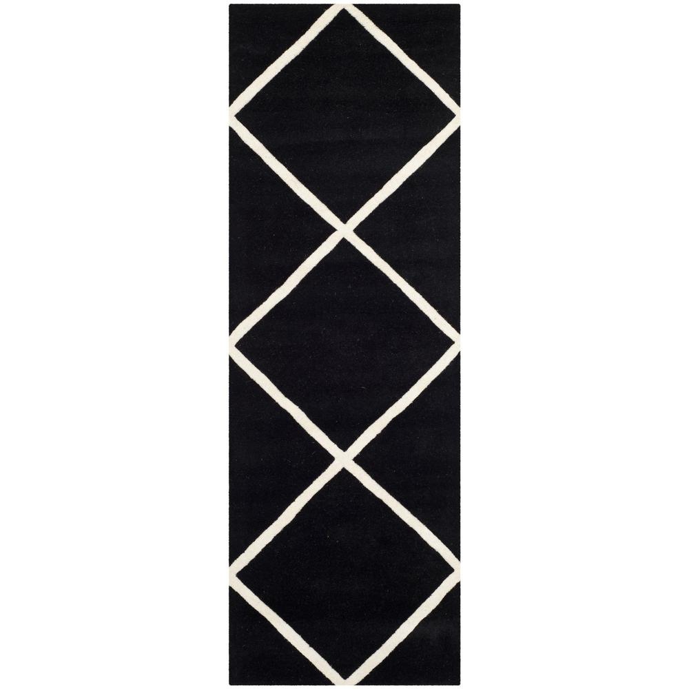 CHATHAM, BLACK / IVORY, 2'-3" X 7', Area Rug, CHT720K-27. Picture 1