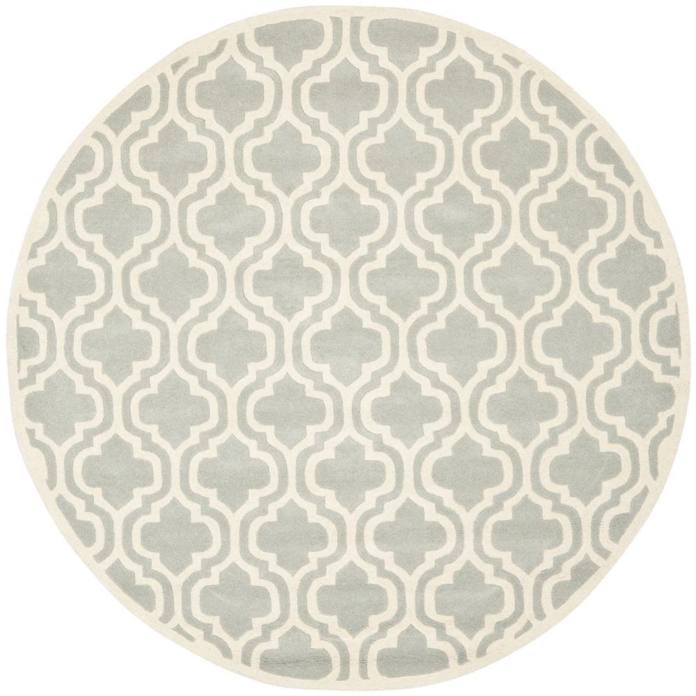 CHATHAM, GREY / IVORY, 5' X 5' Round, Area Rug, CHT727E-5R. Picture 1