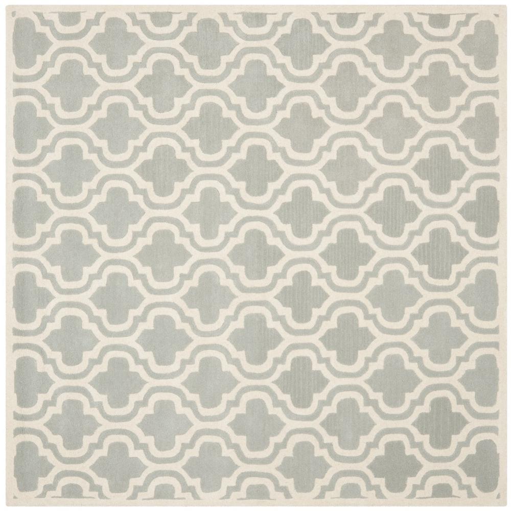 CHATHAM, GREY / IVORY, 5' X 5' Square, Area Rug, CHT727E-5SQ. Picture 1