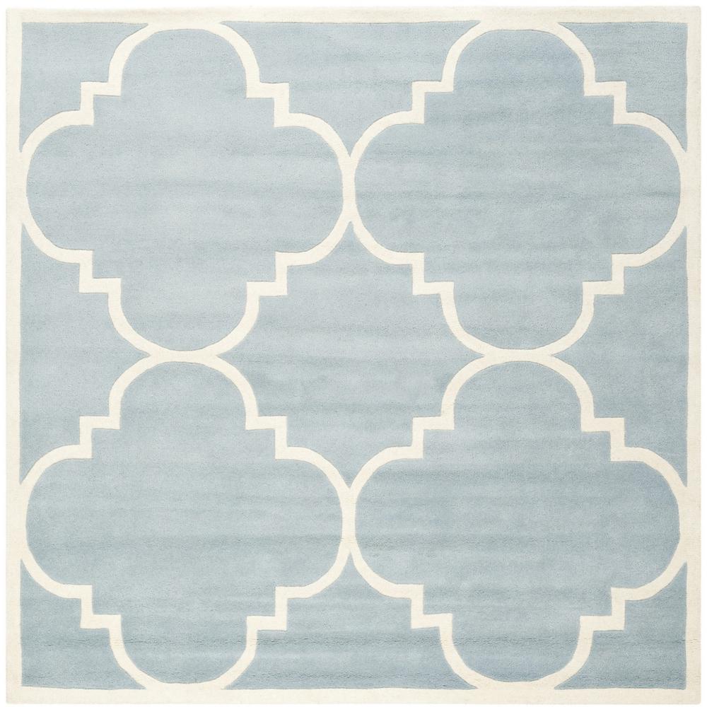 CHATHAM, BLUE / IVORY, 5' X 5' Square, Area Rug, CHT730B-5SQ. Picture 1