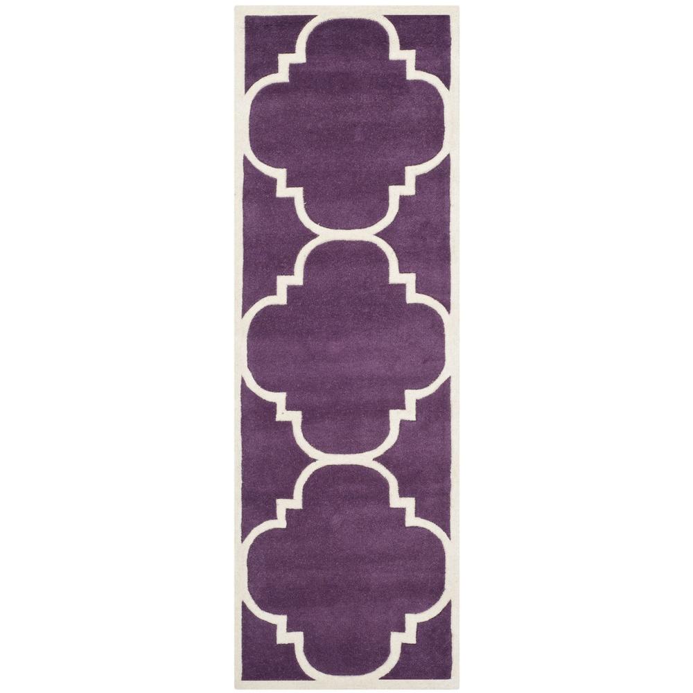 CHATHAM, PURPLE / IVORY, 2'-3" X 7', Area Rug, CHT730F-27. Picture 1