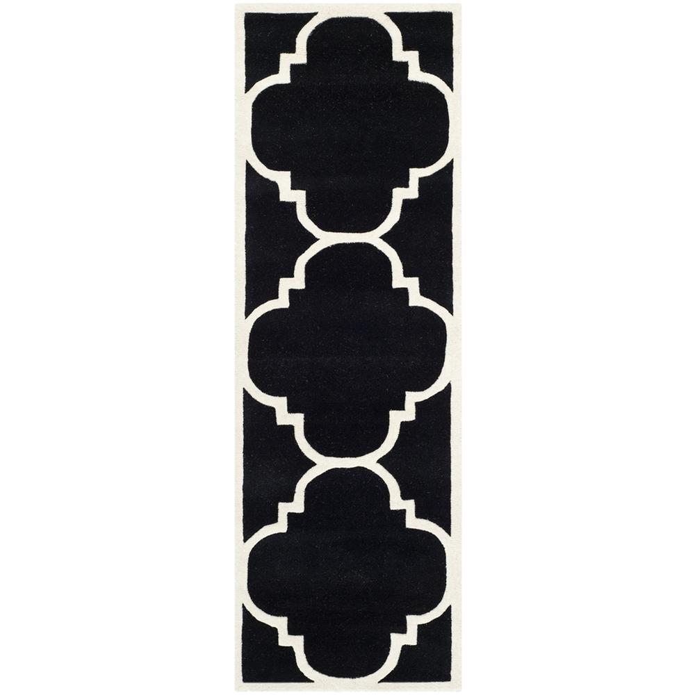 CHATHAM, BLACK / IVORY, 2'-3" X 7', Area Rug, CHT730K-27. Picture 1