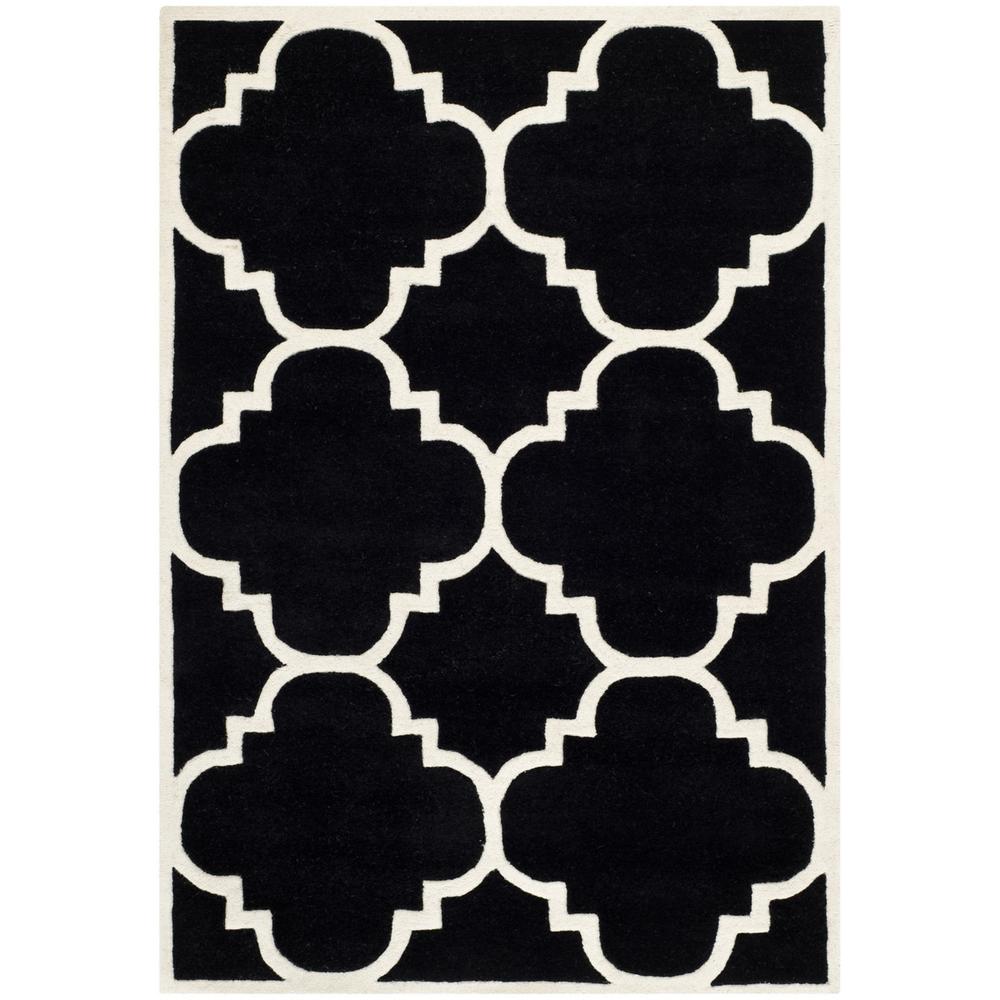 CHATHAM, BLACK / IVORY, 4' X 6', Area Rug, CHT730K-4. The main picture.