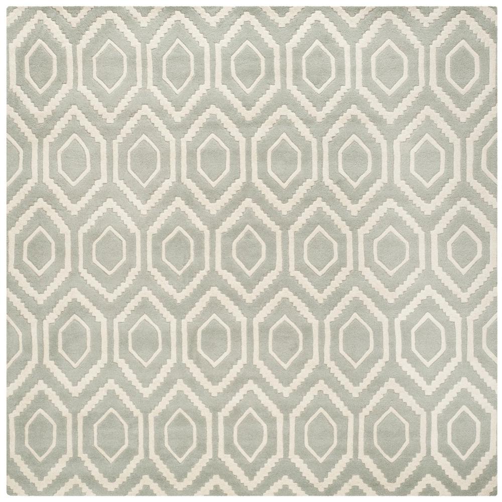CHATHAM, GREY / IVORY, 5' X 5' Square, Area Rug, CHT731E-5SQ. Picture 1