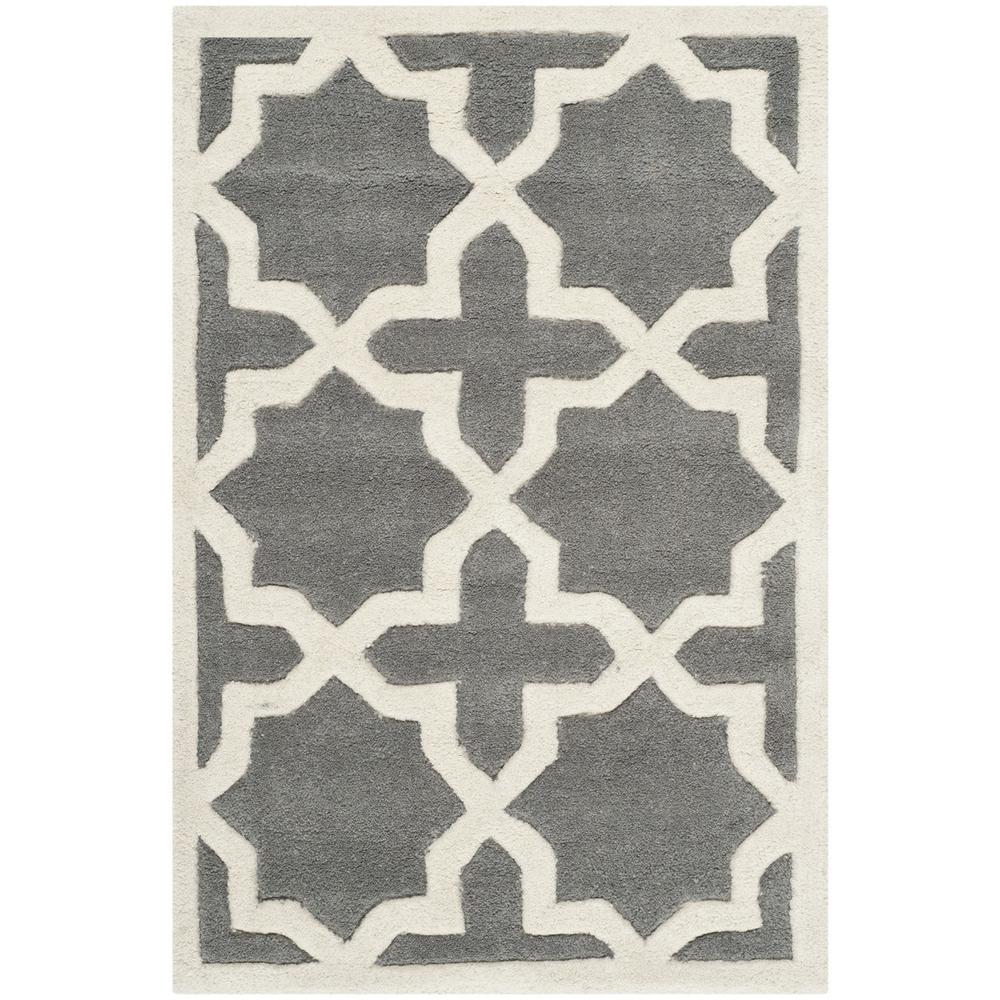 CHATHAM, DARK GREY / IVORY, 3' X 5', Area Rug, CHT732D-3. Picture 1