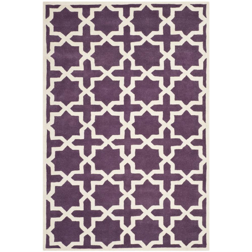 CHATHAM, PURPLE / IVORY, 6' X 9', Area Rug, CHT732F-6. Picture 1