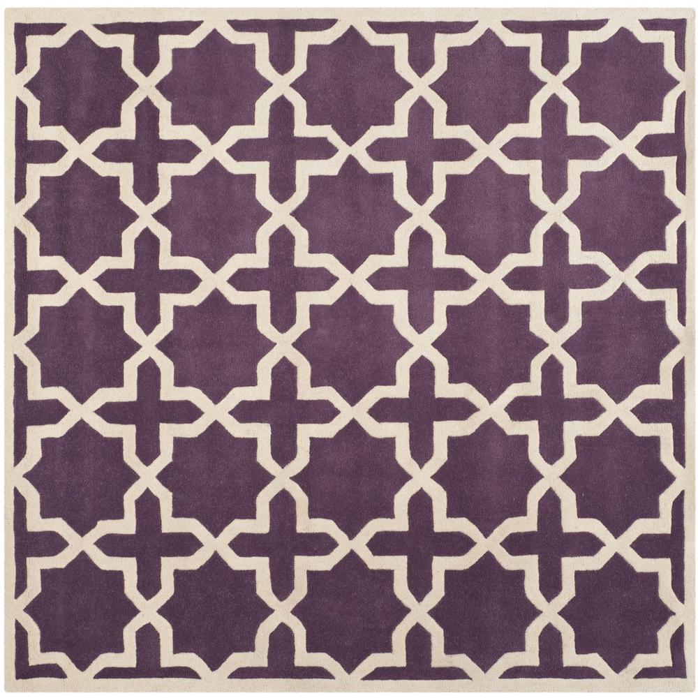 CHATHAM, PURPLE / IVORY, 8'-9" X 8'-9" Square, Area Rug, CHT732F-9SQ. Picture 1
