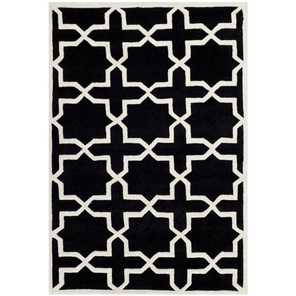 CHATHAM, BLACK / IVORY, 4' X 6', Area Rug, CHT732K-4. Picture 1