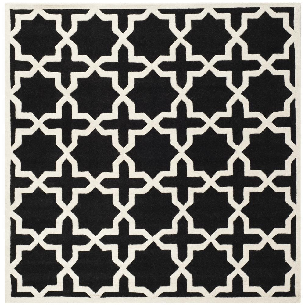 CHATHAM, BLACK / IVORY, 8'-9" X 8'-9" Square, Area Rug, CHT732K-9SQ. Picture 1