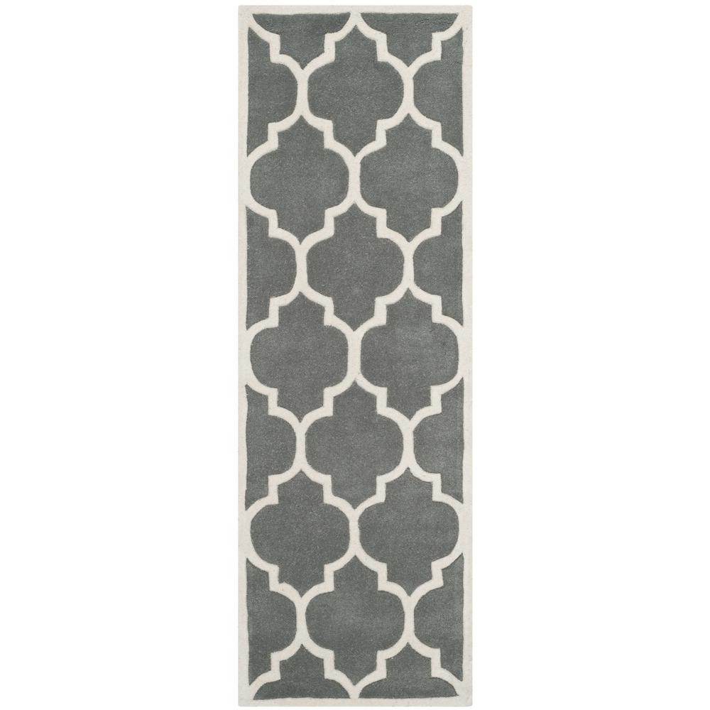 CHATHAM, DARK GREY / IVORY, 2'-3" X 13', Area Rug, CHT733D-213. Picture 1