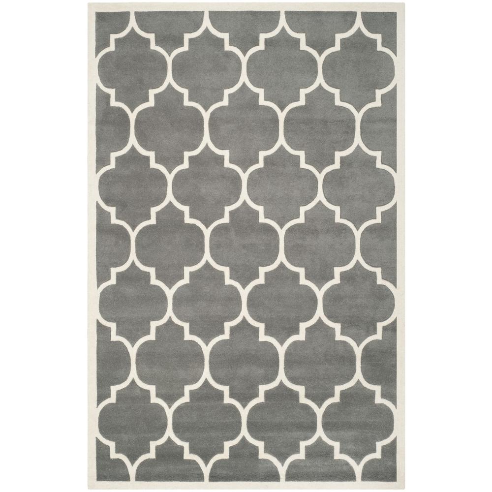 CHATHAM, DARK GREY / IVORY, 6' X 9', Area Rug, CHT733D-6. Picture 1