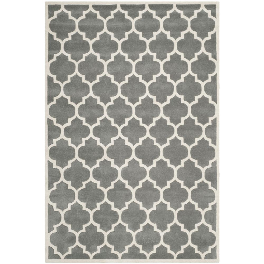CHATHAM, DARK GREY / IVORY, 6' X 9', Area Rug, CHT734D-6. Picture 1