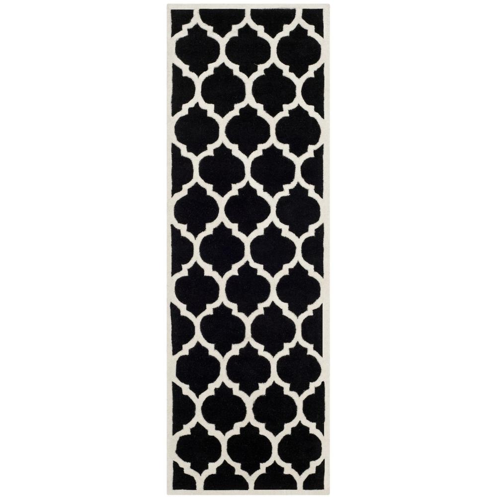 CHATHAM, BLACK / IVORY, 2'-3" X 7', Area Rug, CHT734K-27. Picture 1