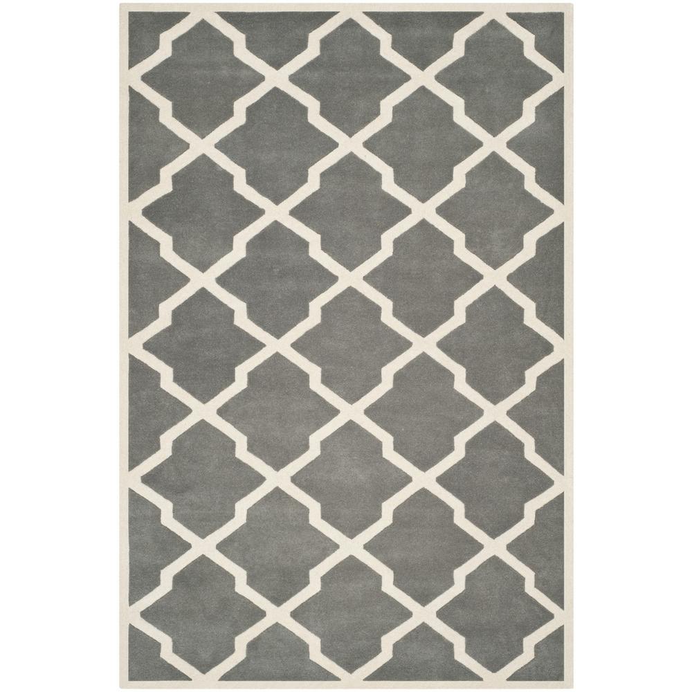 CHATHAM, DARK GREY / IVORY, 5' X 8', Area Rug, CHT735D-5. Picture 1