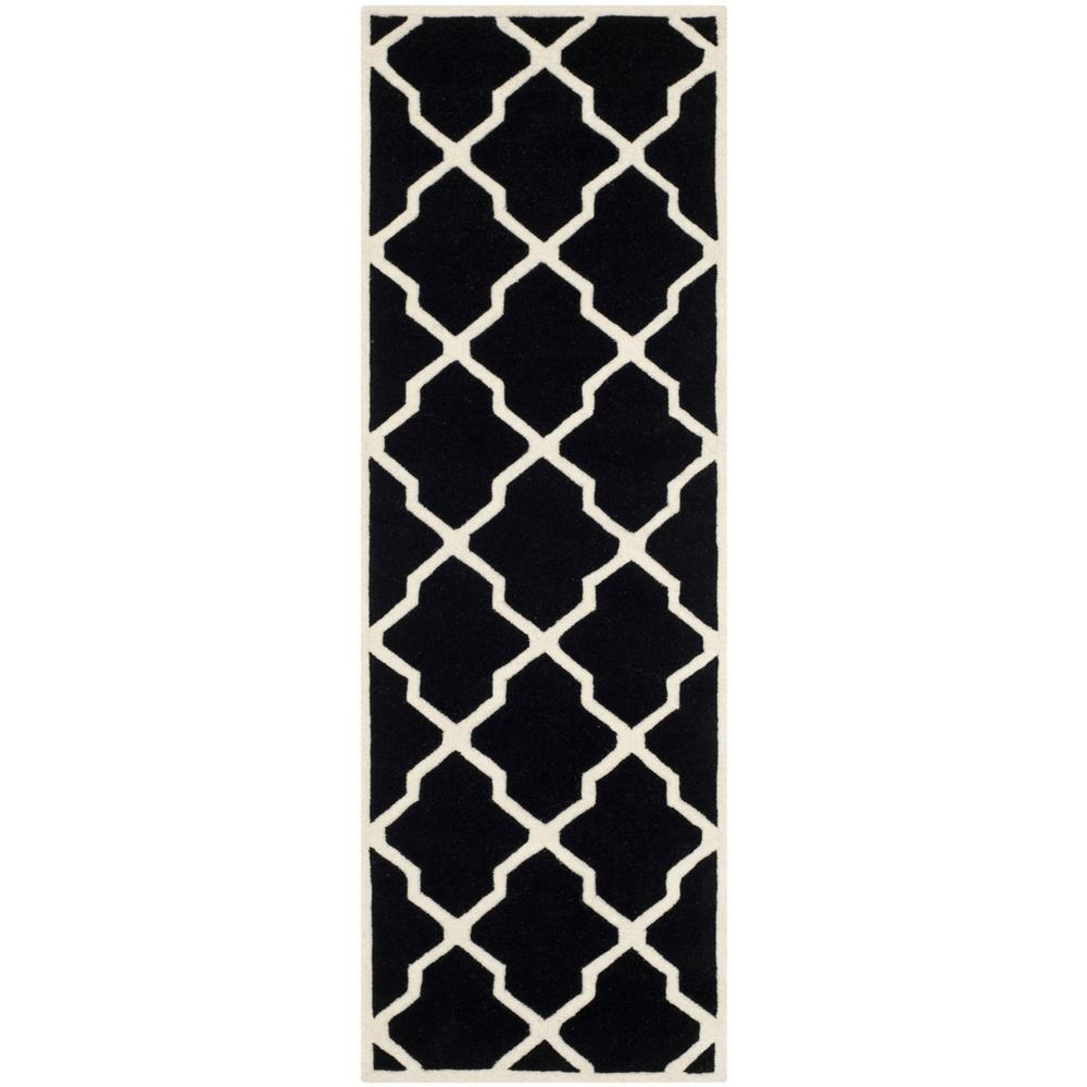 CHATHAM, BLACK / IVORY, 2'-3" X 7', Area Rug, CHT735K-27. Picture 1