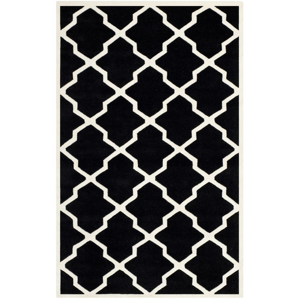 CHATHAM, BLACK / IVORY, 6' X 9', Area Rug, CHT735K-6. Picture 1