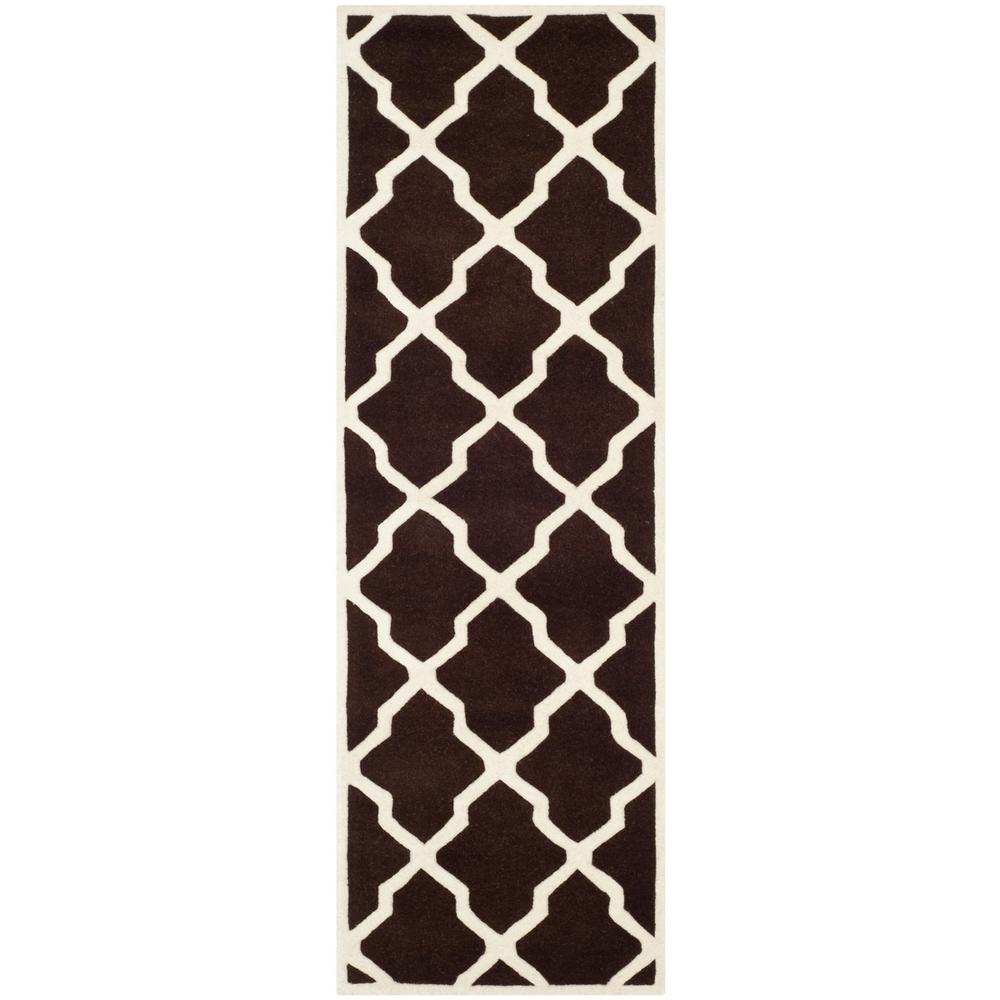 CHATHAM, DARK BROWN / IVORY, 2'-3" X 7', Area Rug. Picture 1