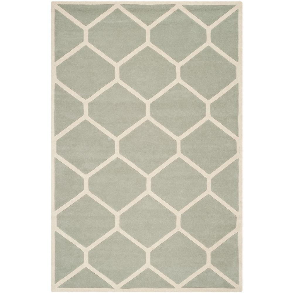 CHATHAM, GREY / IVORY, 6' X 9', Area Rug, CHT738E-6. Picture 1