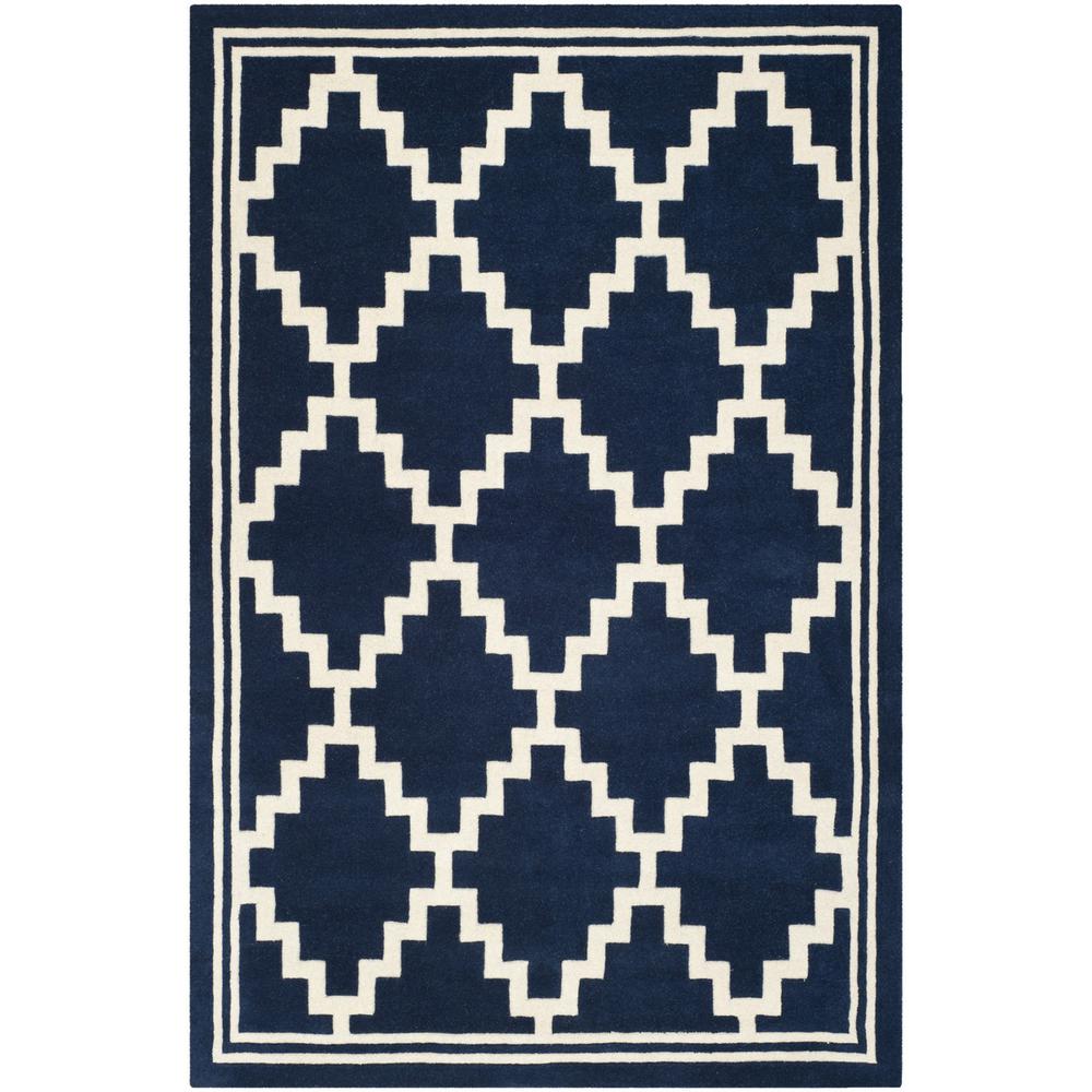 CHATHAM, NAVY / IVORY, 6' X 9', Area Rug. Picture 1