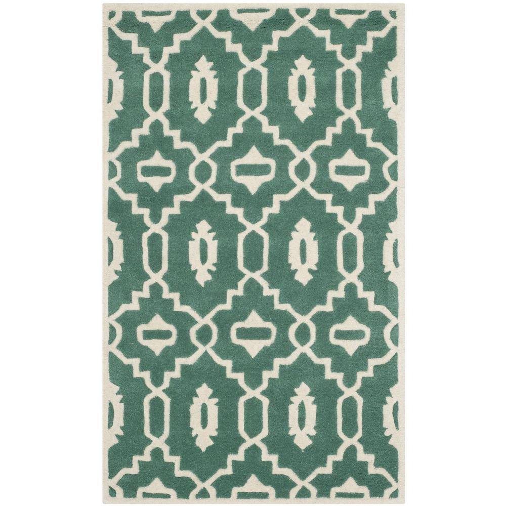 CHATHAM, TEAL / IVORY, 4' X 6', Area Rug, CHT745T-4. The main picture.
