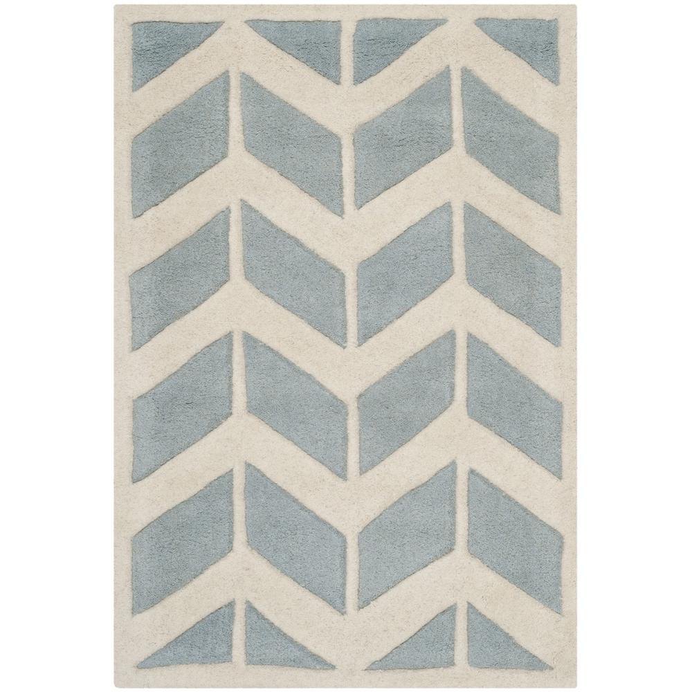 CHATHAM, BLUE / IVORY, 2'-6" X 4', Area Rug. Picture 1