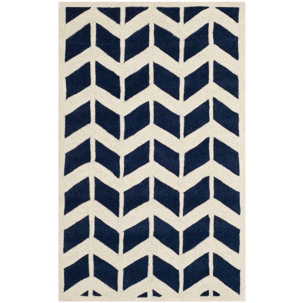 CHATHAM, DARK BLUE / IVORY, 4' X 6', Area Rug, CHT746C-4. The main picture.