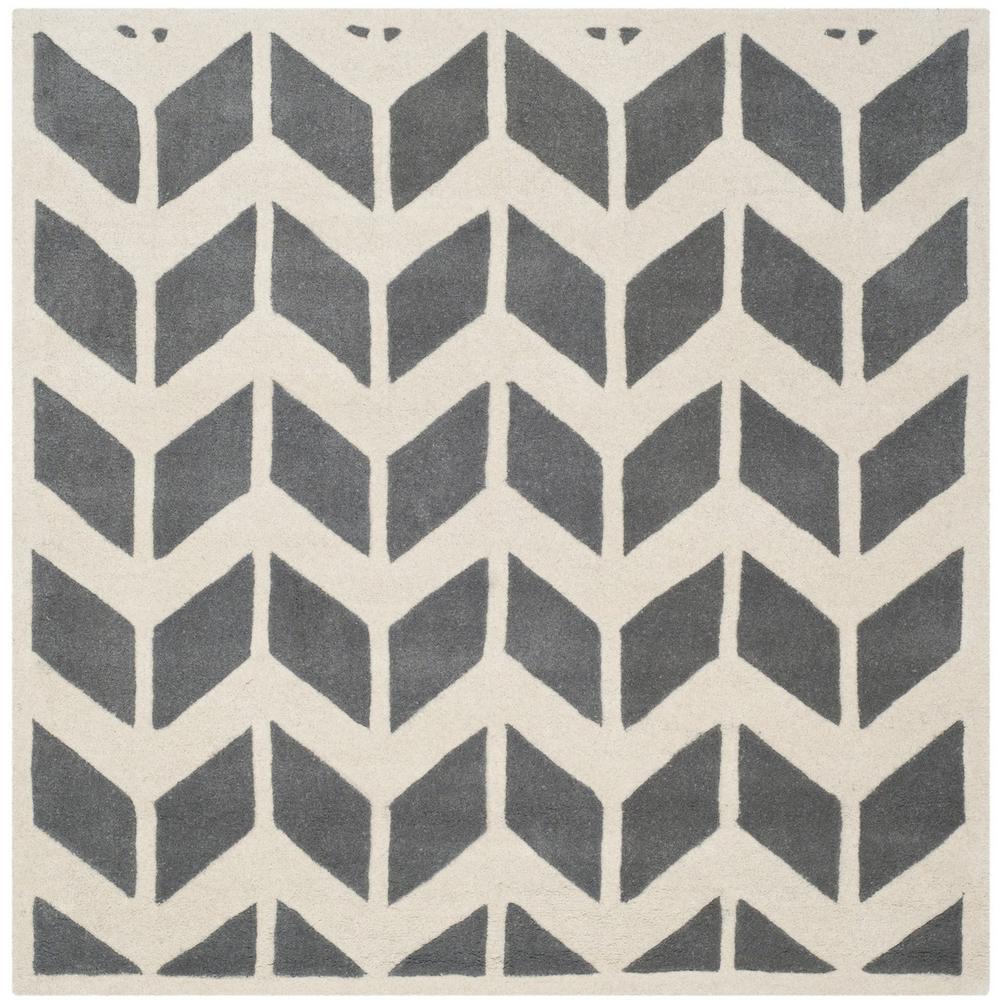 CHATHAM, DARK GREY / IVORY, 5' X 5' Square, Area Rug, CHT746D-5SQ. The main picture.