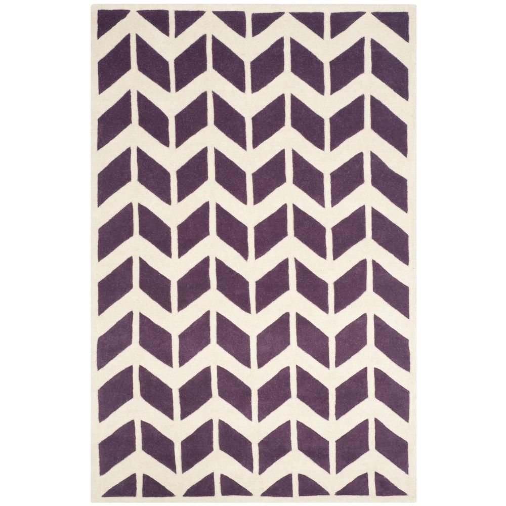 CHATHAM, PURPLE / IVORY, 6' X 9', Area Rug, CHT746F-6. Picture 1