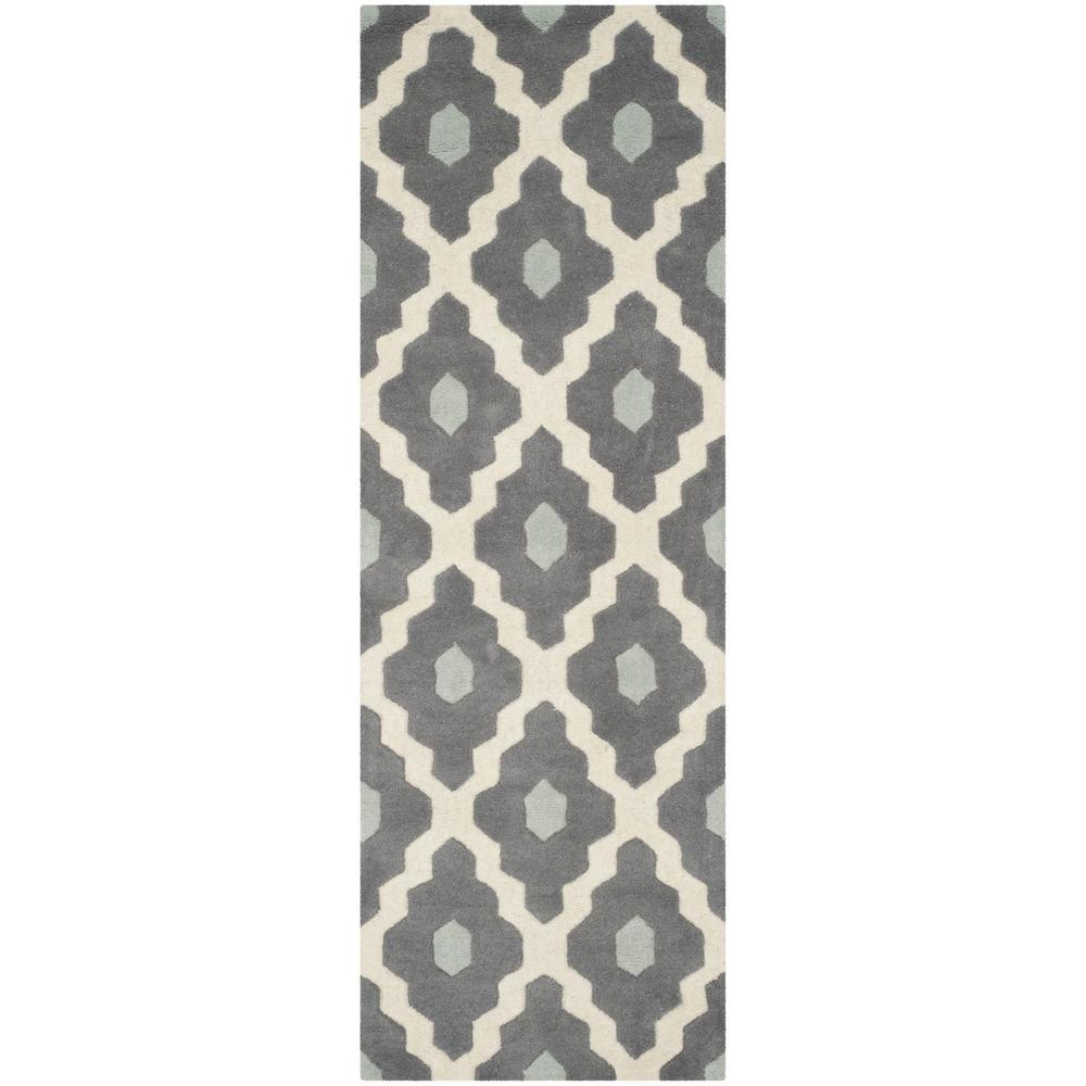 CHATHAM, IVORY / DARK GREY, 2'-3" X 7', Area Rug, CHT748D-27. Picture 1