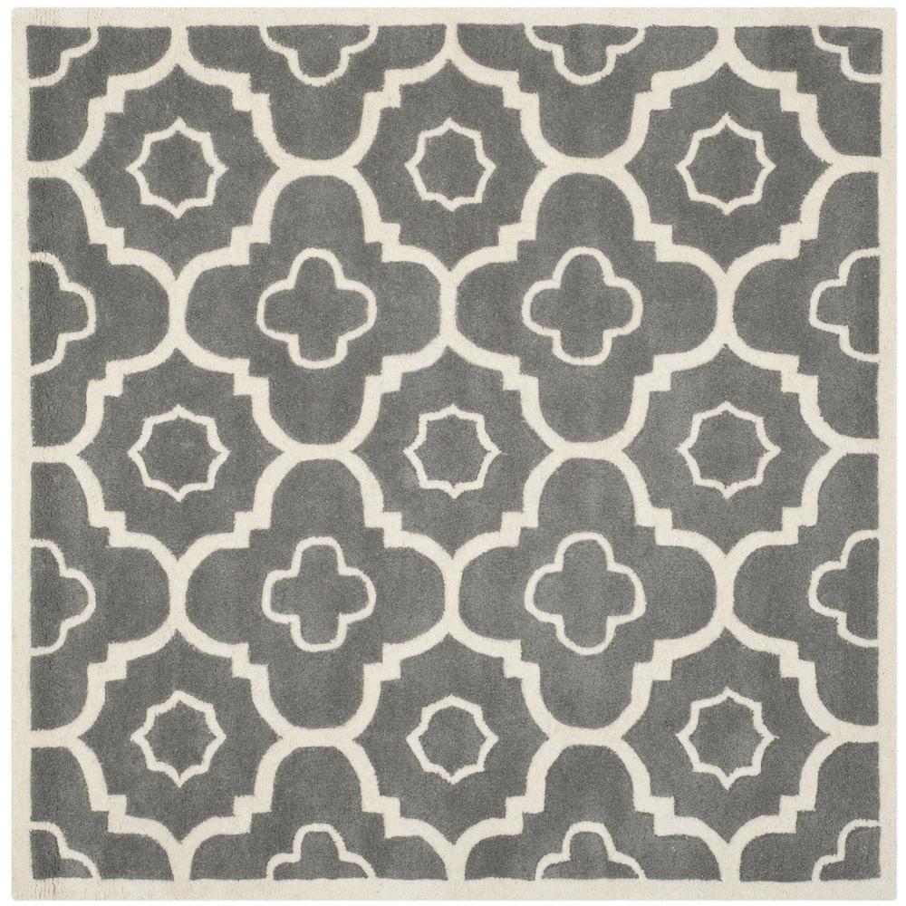 CHATHAM, DARK GREY / IVORY, 5' X 5' Square, Area Rug, CHT750D-5SQ. Picture 1