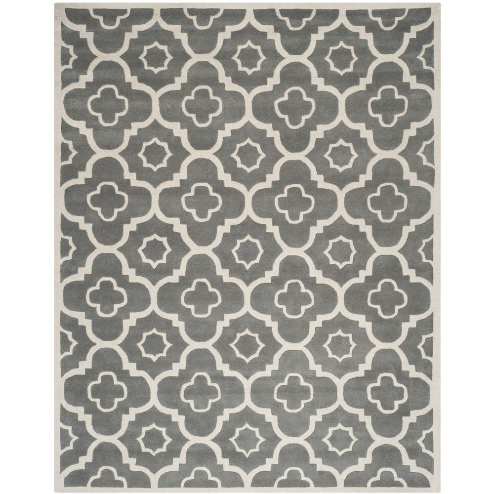 CHATHAM, DARK GREY / IVORY, 8'-9" X 12', Area Rug, CHT750D-9. Picture 1