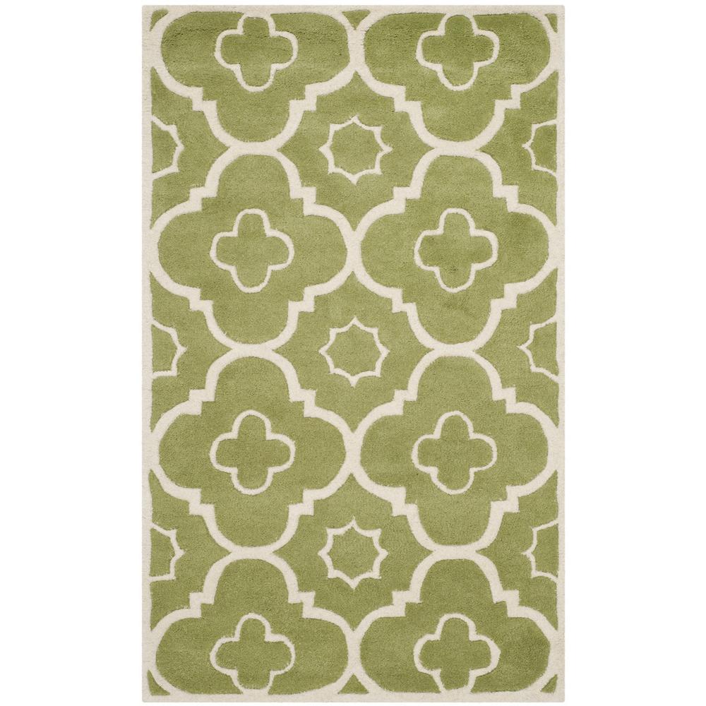 CHATHAM, GREEN / IVORY, 4' X 6', Area Rug. Picture 1