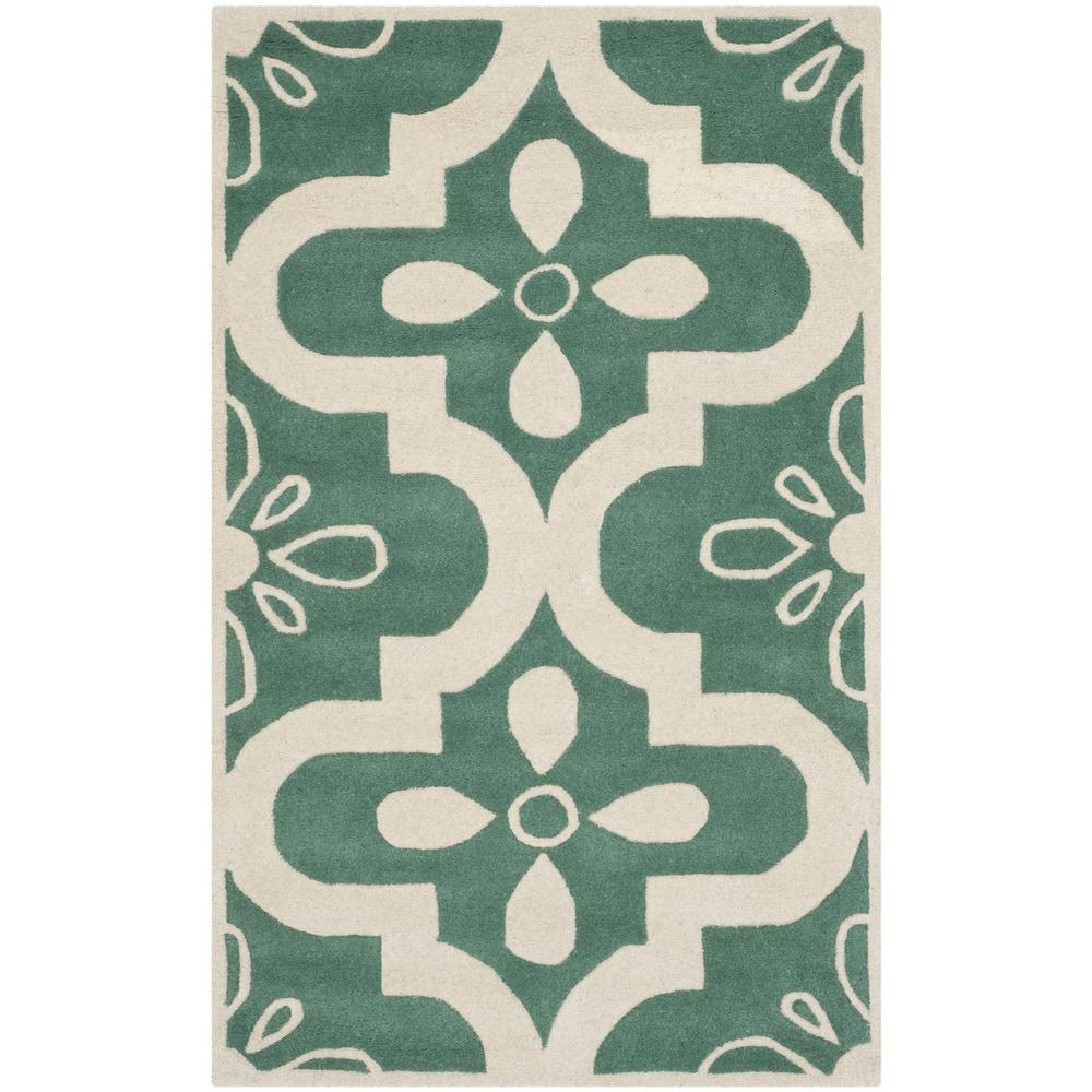 CHATHAM, TEAL / IVORY, 4' X 6', Area Rug, CHT751T-4. Picture 1