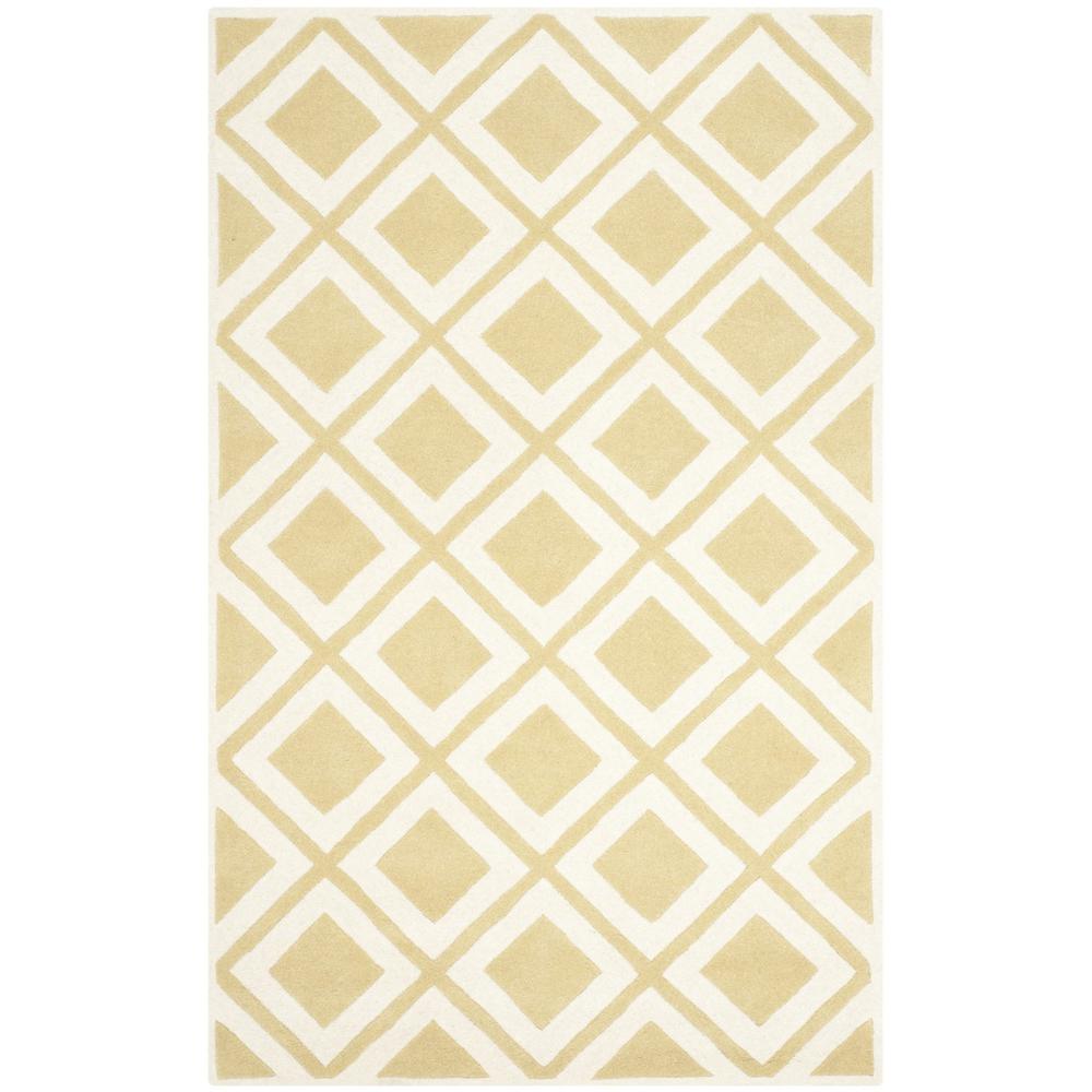 CHATHAM, GOLD / IVORY, 5' X 8', Area Rug. Picture 1