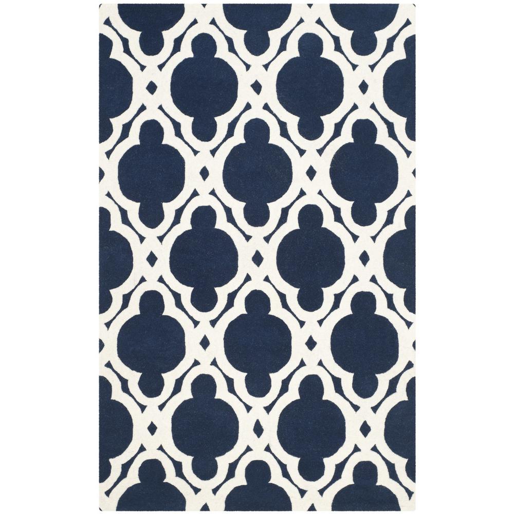 CHATHAM, DARK BLUE / IVORY, 5' X 8', Area Rug, CHT762C-5. The main picture.