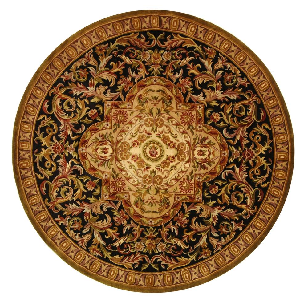 CLASSIC, BLACK / BEIGE, 8' X 8' Round, Area Rug. The main picture.