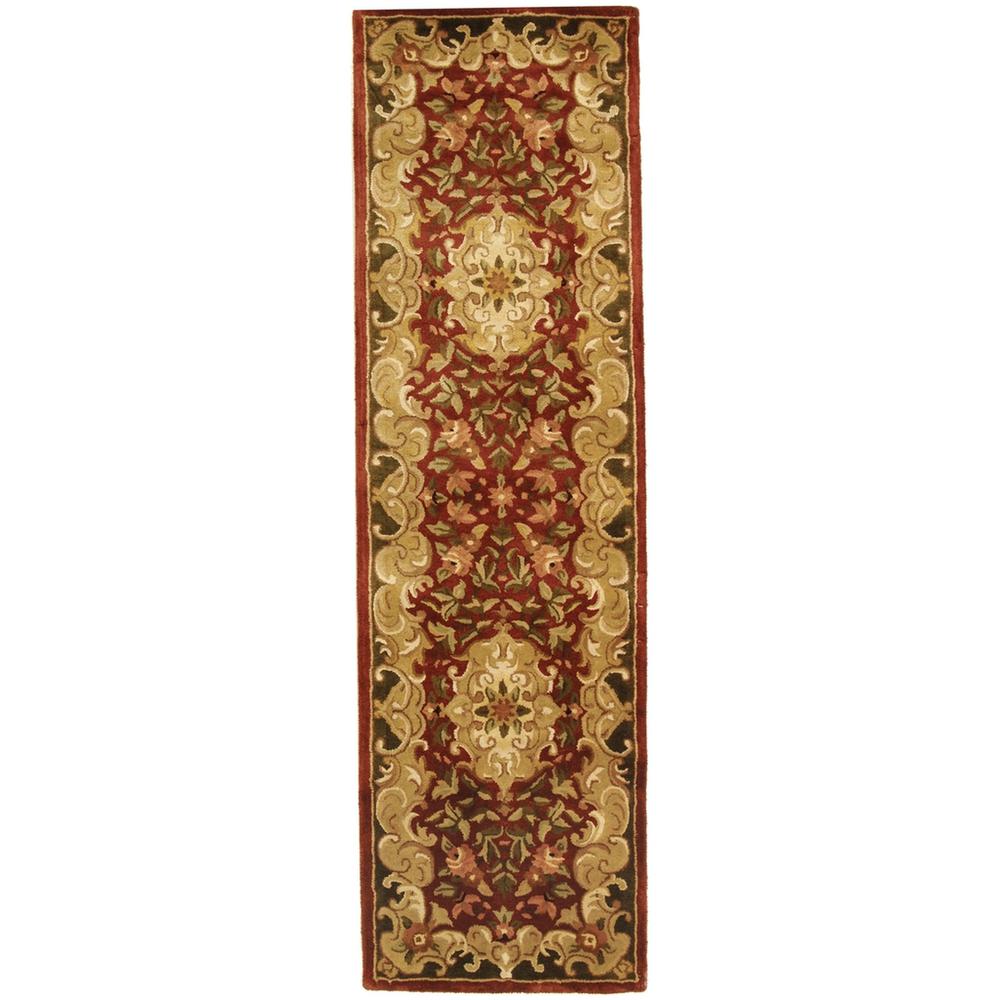 CLASSIC, RUST / GREEN, 2'-3" X 12', Area Rug. Picture 1