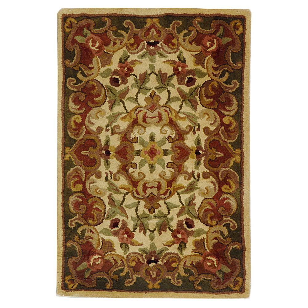 CLASSIC, IVORY / GREEN, 2'-3" X 4', Area Rug. The main picture.