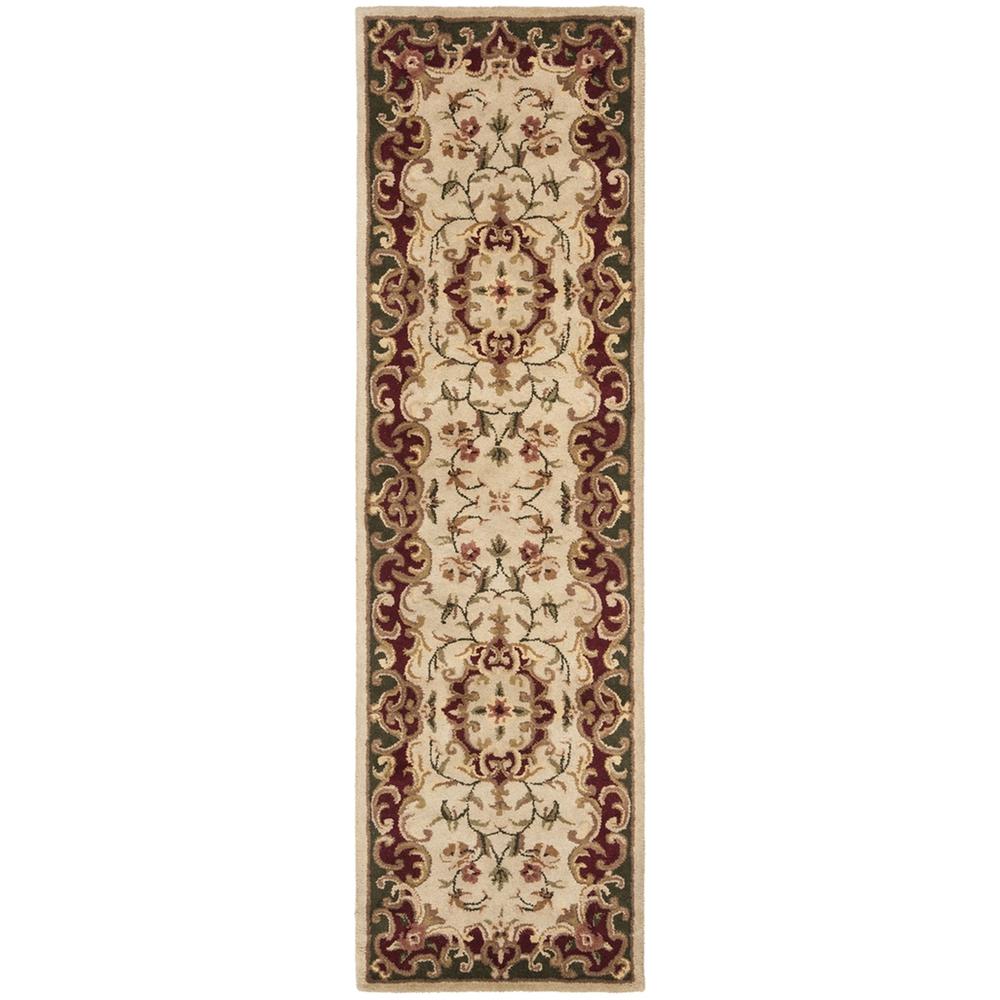 CLASSIC, IVORY / GREEN, 2'-3" X 12', Area Rug. Picture 1