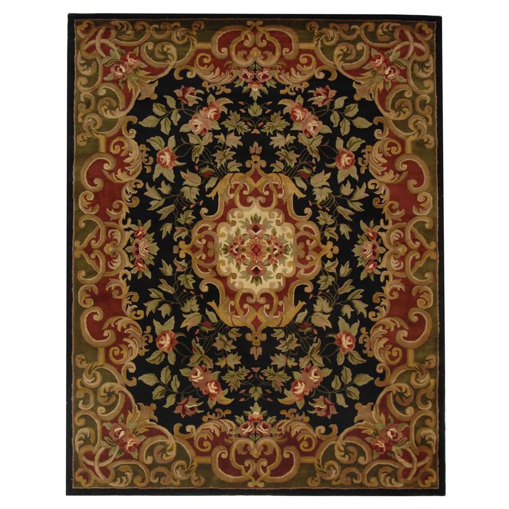 CLASSIC, BLACK / GREEN, 7'-6" X 9'-6", Area Rug. Picture 1
