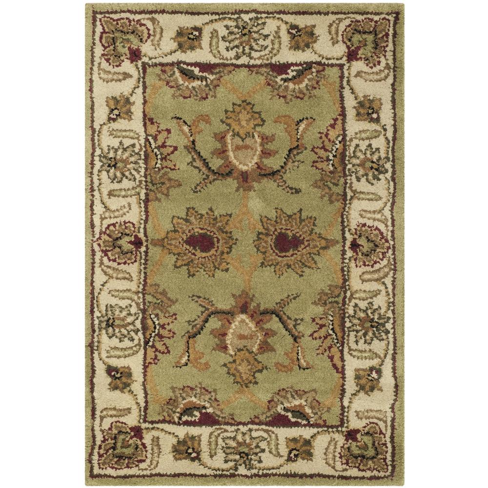 CLASSIC, GREEN / IVORY, 3' X 5', Area Rug. Picture 1