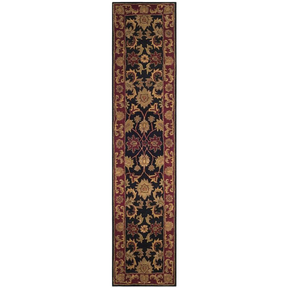CLASSIC, BLACK / BURGUNDY, 2'-3" X 12', Area Rug. Picture 1