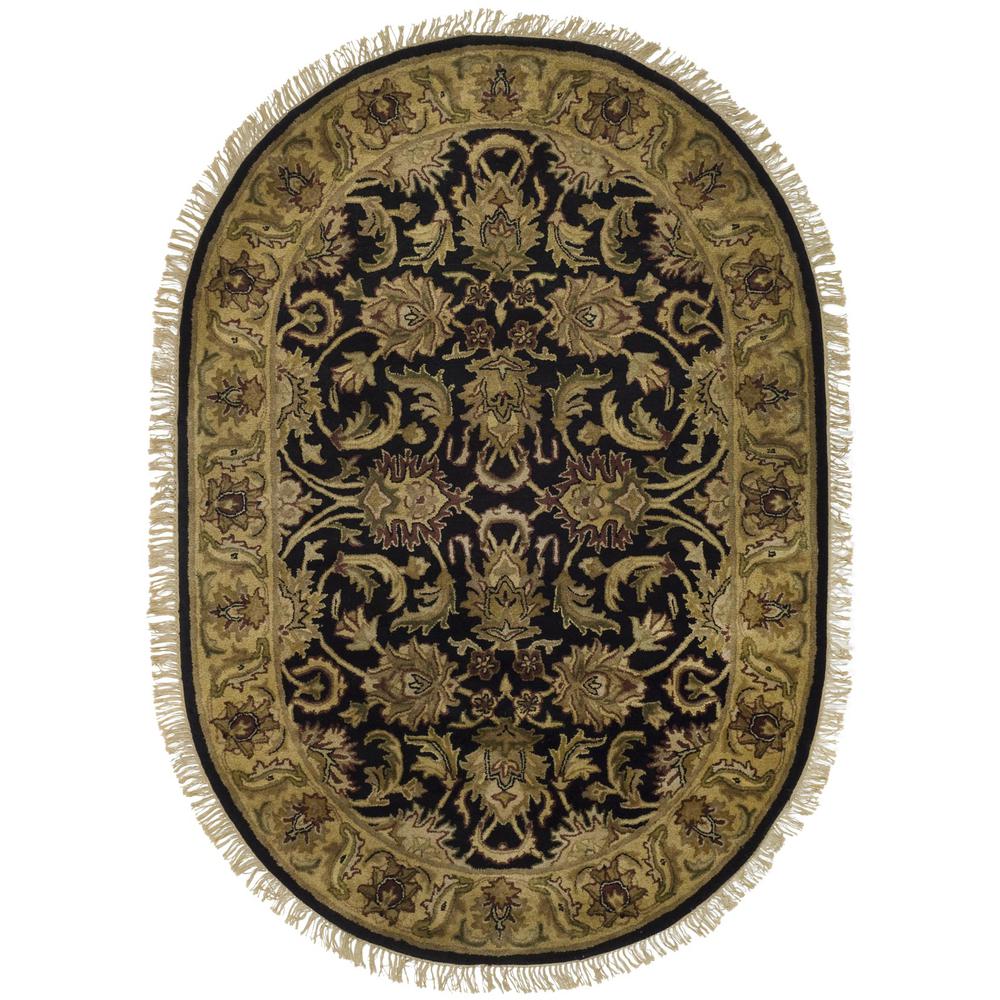 CLASSIC, BLACK / GOLD, 7'-6" X 9'-6" Oval, Area Rug, CL252A-8OV. Picture 1