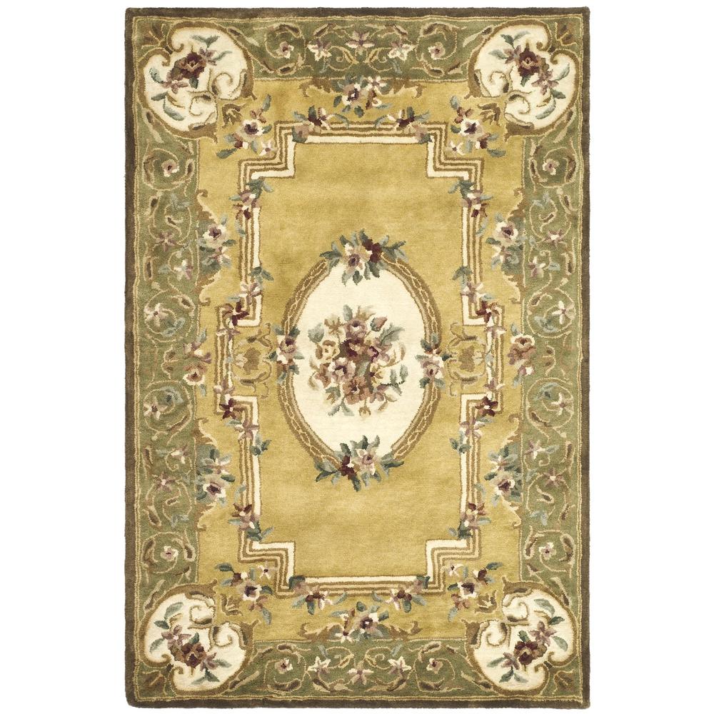 CLASSIC, LIGHT GOLD / GREEN, 5' X 8', Area Rug. The main picture.